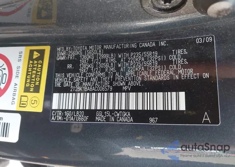 2010 Lexus Rx from USA, damaged, VIN 2T2BK1BA8AC006579